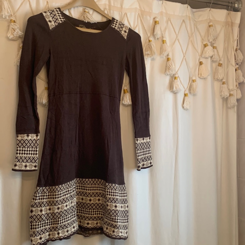 Prana dress brown and cream